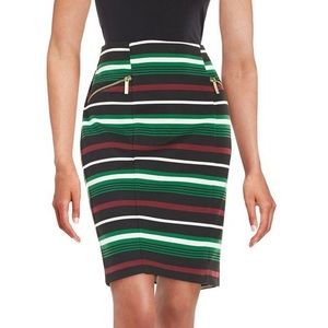 Michael Kors striped stretchy Midi skirt